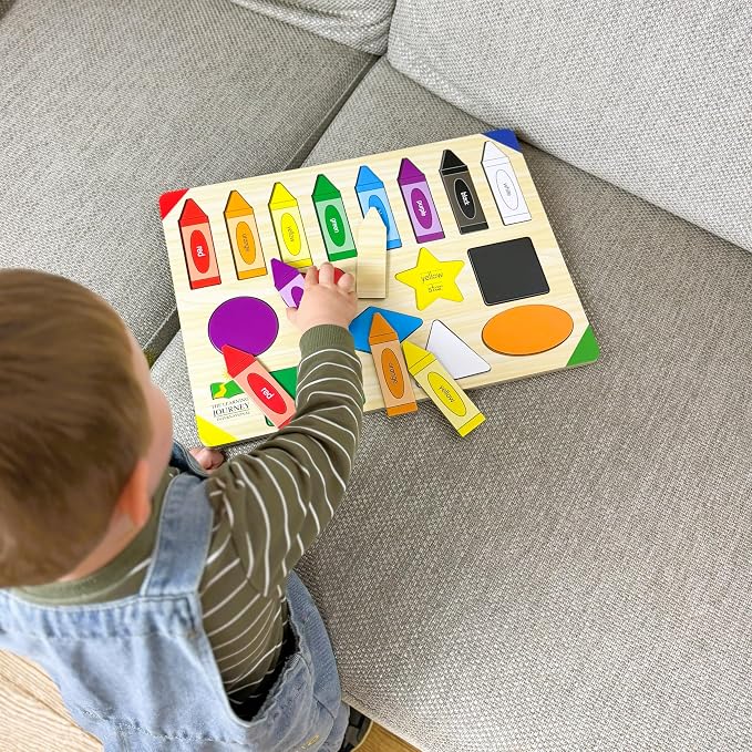 The Learning Journey: Lift & Learn Puzzle Colors & Shapes – Preschool Toys & Activities for Children Ages 3 and Up – Award Winning Educational Toy