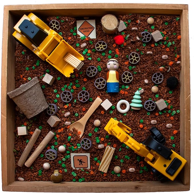 Construction Sensory Bin, Sensory Kit, Open Ended Toys