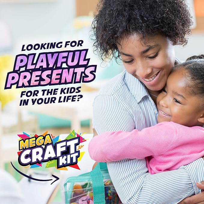 Mega Arts and Crafts Supplies Kit for kids - Boys and Girls age 4 5 6 7 8 years old - Toddler Art Set Activity Materials Bag - Great for Preschool, kindergarten, and Homeschool DIY Crafting Projects