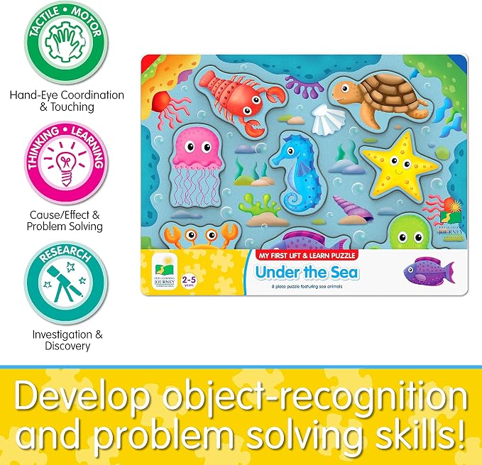 The Learning Journey: Under The Sea Lift & Learn - 26 Piece Puzzle - Ocean Friends Puzzles for Toddlers - Preschool Games & Activities for Preschool Games & Activities for Children Ages 2-5 Years