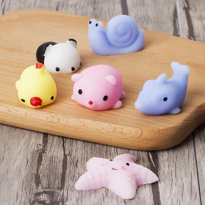Mr. Pen- Pastel Animal Squishy Toys, 12 Pack | Washable Twistable Stretchy Squishies, Soft Stress Relief Sensory Toys for Squeezing, Cute Gifts