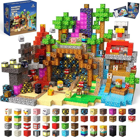 Magnetic Blocks, 400PCS Toys Building Cube Birthday Gifts for Kids | Magnetic Cubes, 0.8 inches Building Blocks, STEM Construction Toys Christmas Birthday Gifts for Kids Boys Girls