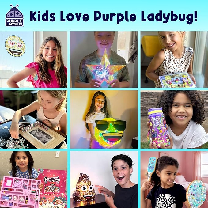 Decorate Your Own Wooden Hairbrush and Handheld Mirror Craft Kit | DIY Kits for Kids, Princess Mirror, Bedazzling Gems and Beads, Gift for Girls, Screen Free Activity for Girls Ages 6-12