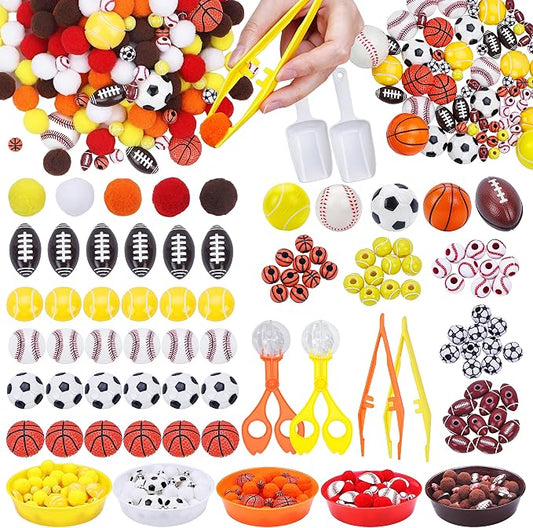 246PCS Sports Ball Sorting and Counting Materials Set, Basketball Football Baseball Themed Manipulatives, Activity Supplies for Classroom, Home and Travel （ball）