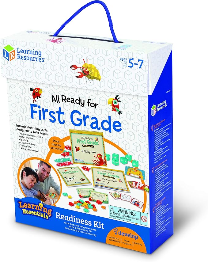 Learning Resources All Ready for First Grade Readiness Kit | Activities, School Preparation Toys, Homeschool, 32 Page Guide Included, Ages 5+