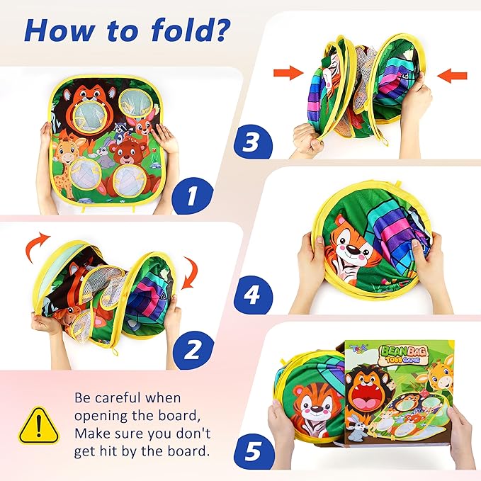 Animal Bean Bag Toss Game Toy Outdoor Toss Game | Family Party Party Supplies for Kids, Gift for Boys Birthday or Christmas for Toddlers Ages 3 4 5 6 Year Old