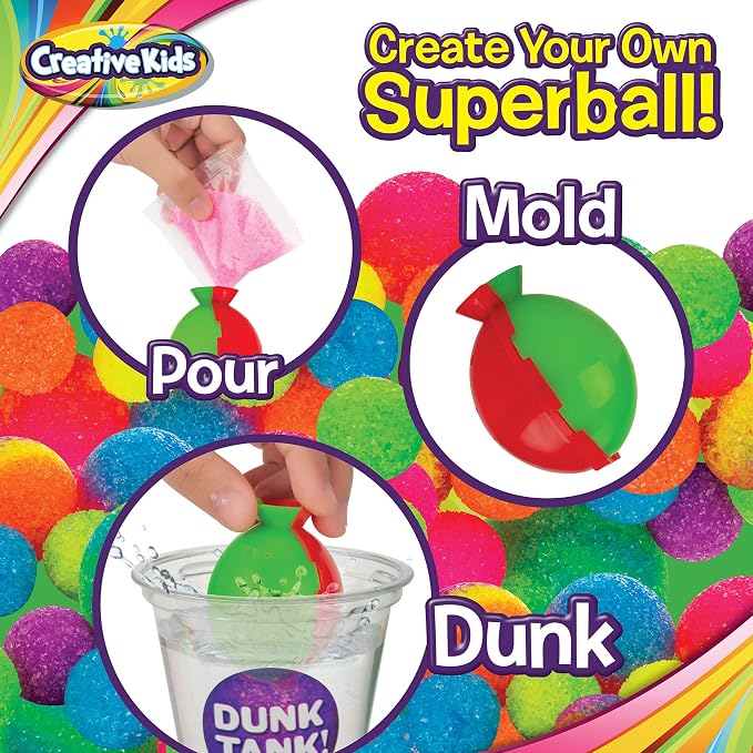 Magic Bouncy Ball Factory Set - Make 75 Stunning DIY Bouncy Balls, Light-Up Magic Balls! Science Kits for Kids, Perfect for Science Projects and Science Parties!