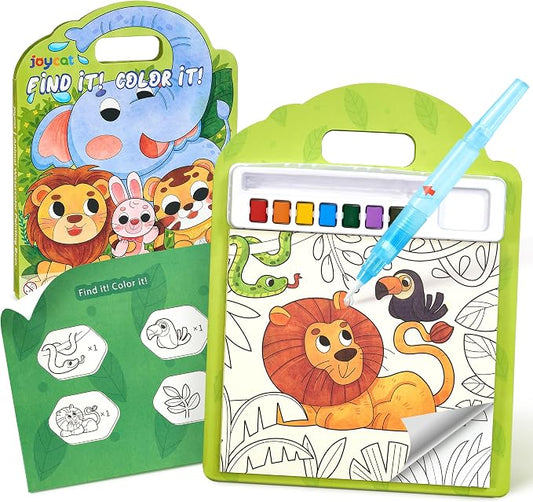 JoyCat Find & Color Paint with Water Coloring Books for Toddlers | Seek and Find Learning Activity, Animal No Mess Arts & Crafts Kids Toys Ages 3-5 & 4-8, Birthday Gifts for Boys & Girls