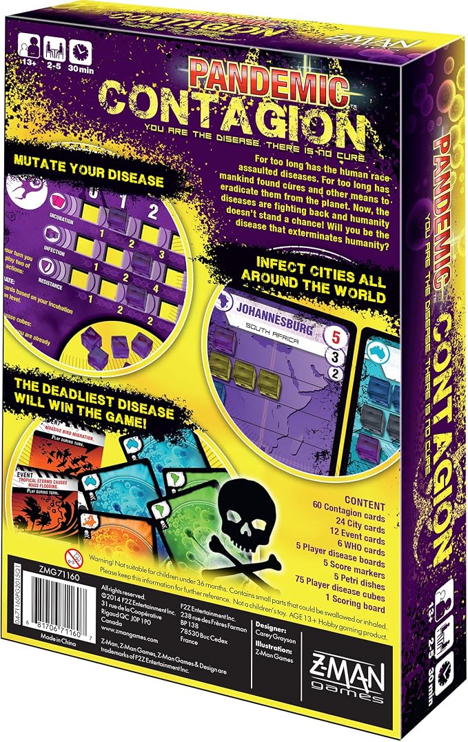 Pandemic Contagion Board Game - Become the Disease in This Standalone Strategy Game! Cooperative Game for Kids & Adults, Ages 13+, 2-5 Players, 30 Minute Playtime, Made by Z-Man Games