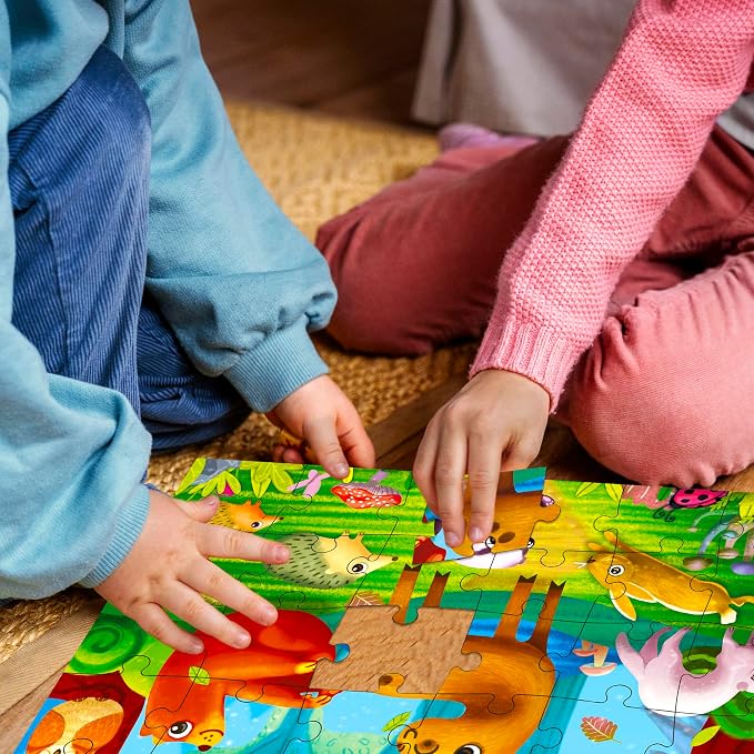 30 Piece Puzzles for Kids 3-5 - 4 Jigsaw Kids Puzzles Ages 4-6 | Animal Learning Jigsaw Puzzle for Kids 4-6 Years Old - Educational Toys for Toddlers Boys and Girls