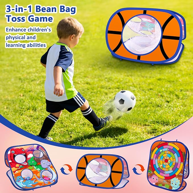 Animal Bean Bag Toss Game Toy Outdoor Toss Game | Family Party Party Supplies for Kids, Gift for Boys Birthday or Christmas for Toddlers Ages 3 4 5 6 Year Old