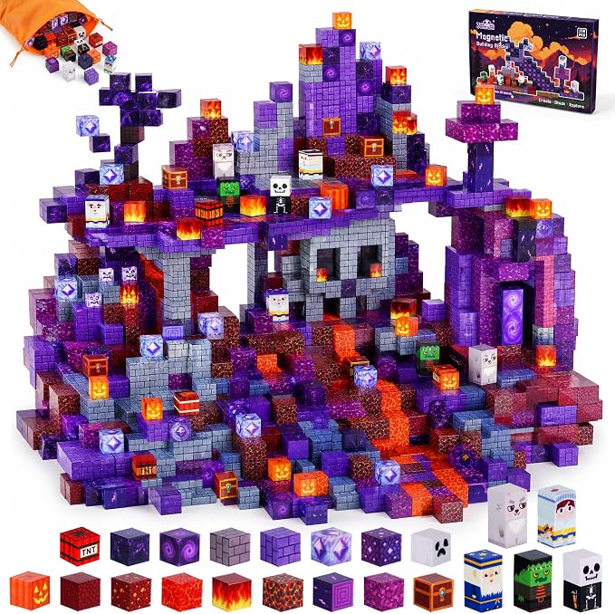 3 otters 150PCS Magnetic Building Blocks, with a Storage Bag, Portal | for Kids, Stem Learning, Easy Storage and Portability, Develops Spatial Awareness and Creativity, Birthday Gifts