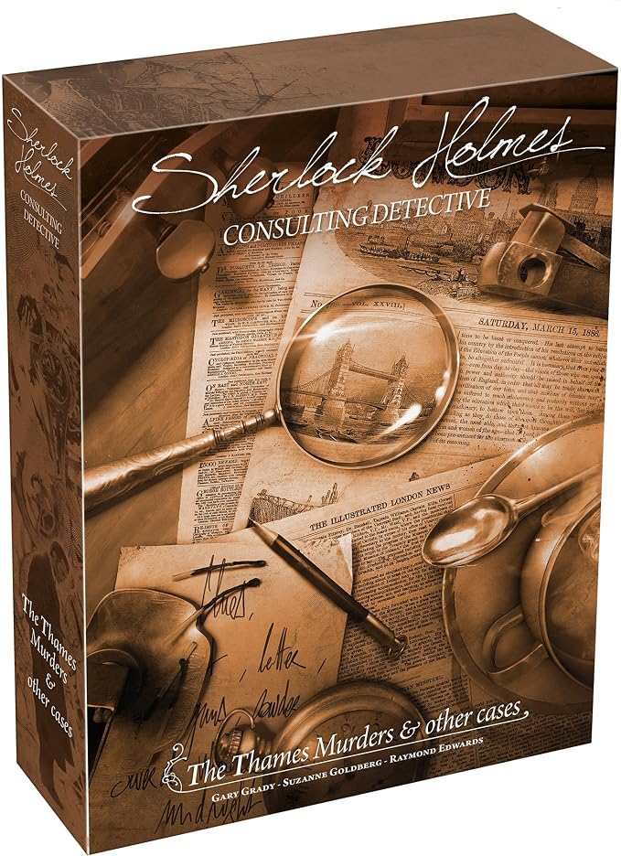Asmodee Sherlock Holmes Consulting Detective - The Thames Murders & Other Cases Board Game - Captivating Mystery Game for Kids & Adults, Ages 14+, 1-8 Players, 90 Min Playtime