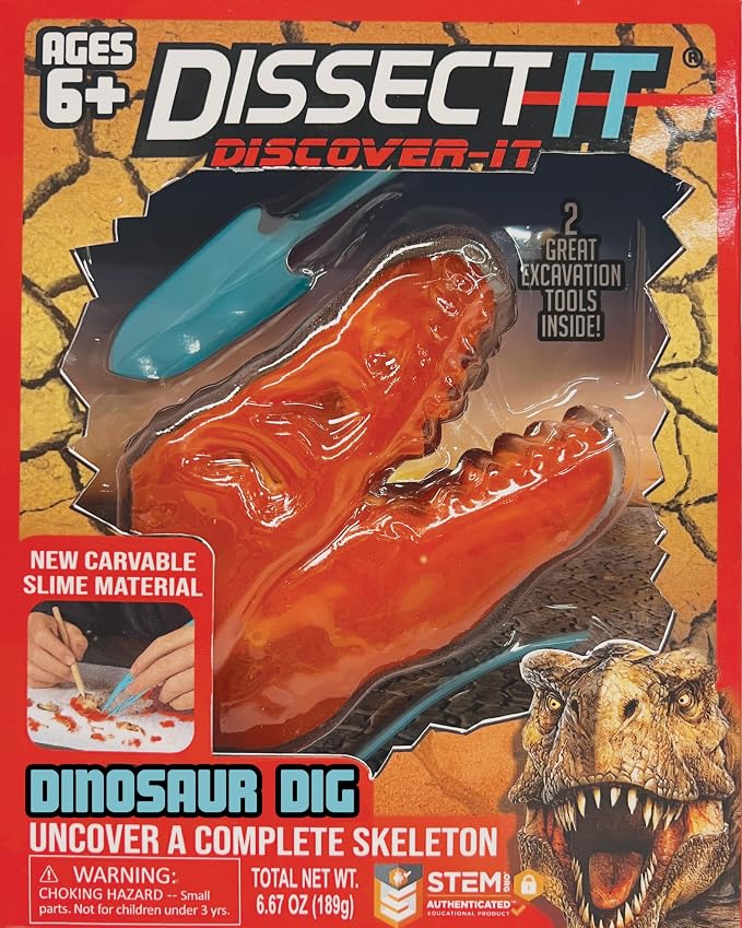 Dissect-It Discover-It Dinosaur Dig Kit, Dissecting Gel Kids Science Kit Project to Learn Anatomy, STEM Toys for Ages 6 and Above