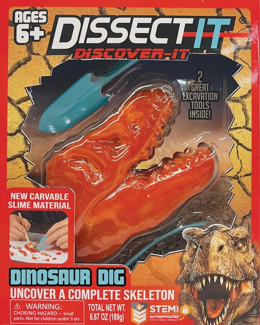 Dissect-It Discover-It Dinosaur Dig Kit, Dissecting Gel Kids Science Kit Project to Learn Anatomy, STEM Toys for Ages 6 and Above