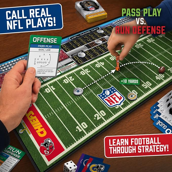 MasterPieces NFL Gameday Board Game | Football Strategy Game | for Ages 9+ | Official NFL board game with all 32 teams, football strategy play for ages 9+, family game night, parties & 2-4 players fun!!