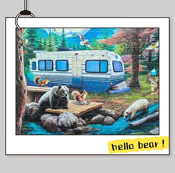 300 Pieces Puzzles for Adults - Jigsaw Puzzles for Kids - Forest Bear Adventure