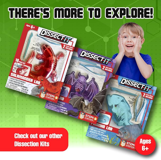 Dissect-It, Premium Frog Dissection Kit, STEM Toys for Kids, Ages 6+ | Examine Realistic Frog Organs & Complete Skeleton Using the Deluxe Frog, Dissection Tray, More Tools & 2 Gel Refill Packs