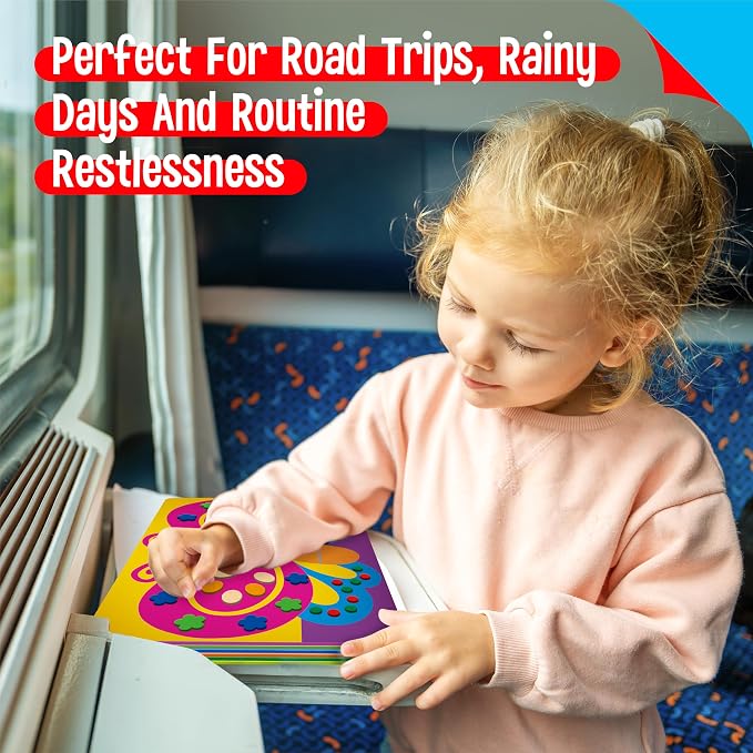 SpriteGru Foam Sticker Art Activity, 20 Animals with 1660 Foam Stickers in 10 Colors Fun with Foam DIY Activity Craft Kits Travel Game for Kids, Boys & Girls