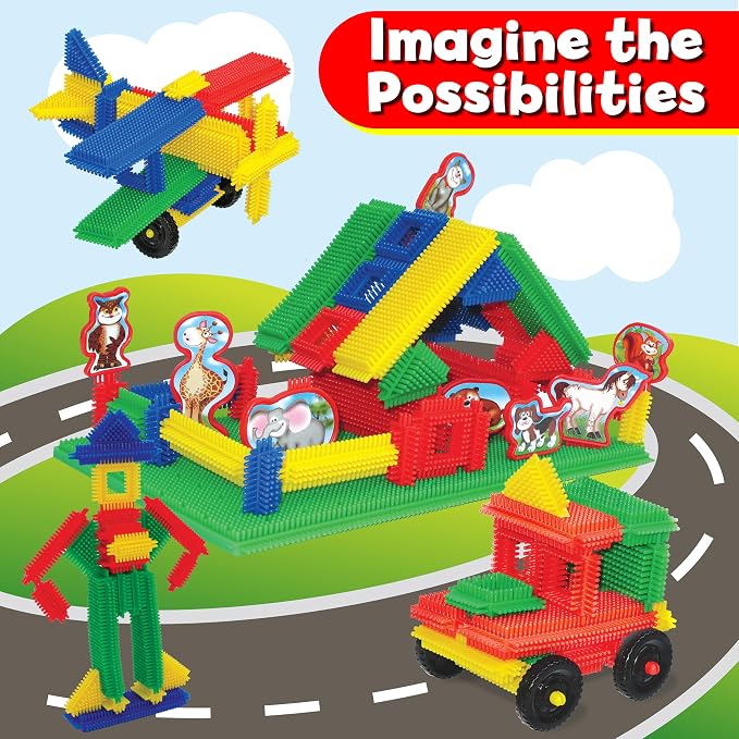 Ryan's Room Thistle Blocks – STEM Toys Building Blocks – Innovative Building Toys for Toddlers 3-5 – 210 Pieces Colorful, Chunky Interlocking Construction Set | 210 interlocking pieces, Colorful chunky blocks, Creative construction, Problem-solving ski...