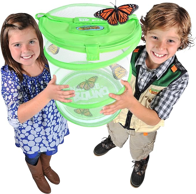 Nature Bound Butterfly Growing Kit - Live Caterpillar to Butterfly Project for Kids - Includes Voucher for Caterpillars, Green Pop-Up Enclosure, and STEM Learning Guide (Original Design)