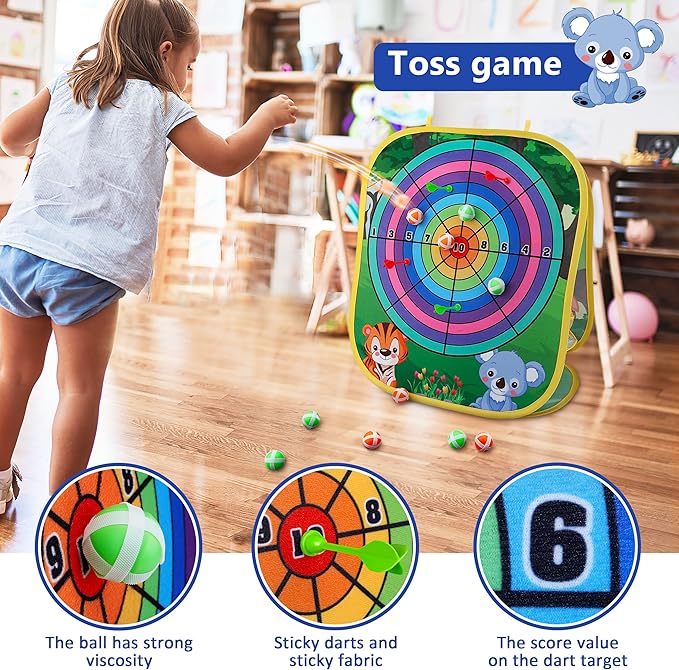 Animal Bean Bag Toss Game Toy Outdoor Toss Game | Family Party Party Supplies for Kids, Gift for Boys Birthday or Christmas for Toddlers Ages 3 4 5 6 Year Old