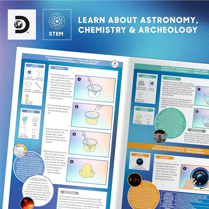 Discovery Stellar Space Science Kit for Kids| 30 Science Experiments| Build a Telescope, Galaxy Slime, Grow Moon Rocks| STEM Astronomy Chemistry Activity Set| Educational Learning Toy| Gift Ages 8+