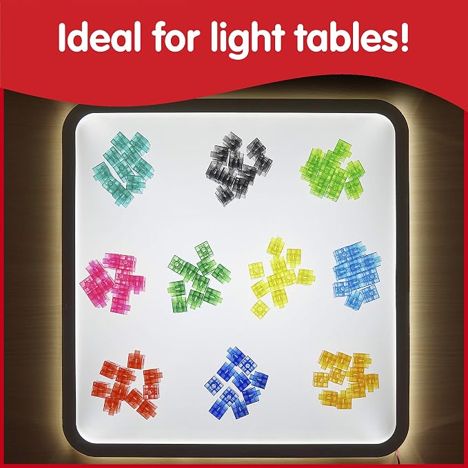 edxeducation Translucent Linking Cubes, Set of 100 | 0.8" Construction Toy for Early Math, Light Table Toy for Elementary & Preschool Learning