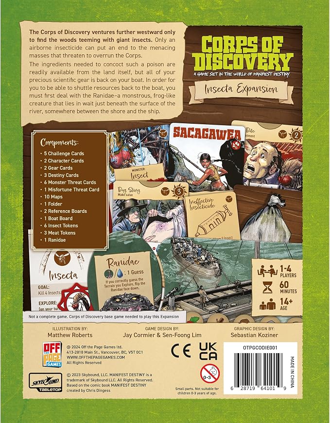 Corps of Discovery: Insecta Expansion – Giant Insect Encounter for the Cooperative Board Game | 1–4 Players | Giant Insect Encounter for the Cooperative Board Game, 1–4 Players, Comes with new Character, Gear, and Destiny cards!