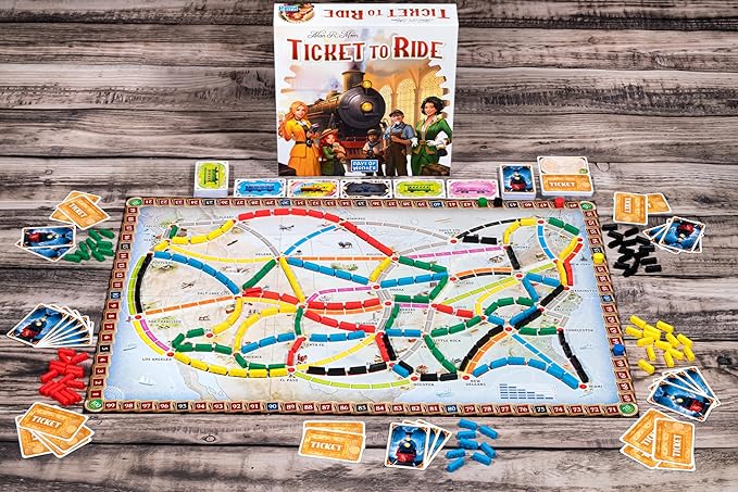 Asmodee Ticket to Ride Board Game (2025 Refresh) - A Cross-Country Train Adventure for Friends and Family, Strategy Game for Kids & Adults, Ages 8+, 2-5 Players, 30-60 Minute Playtime | A Cross-Country Train Adventure for Friends and Family, Strategy G...