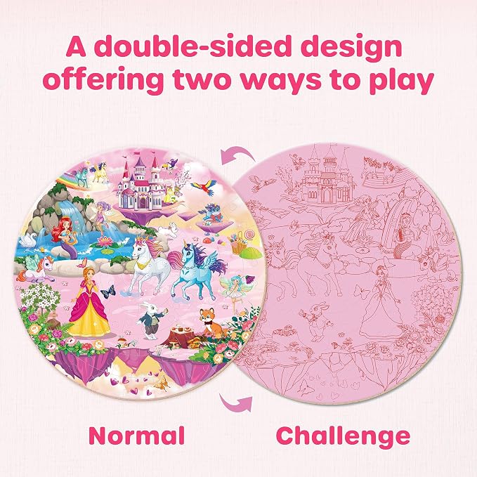 SYNARRY Unicorn Princess Mermaid Fairy Floor Puzzle for Kids Ages 3-5, Large 70 Piece Wooden Puzzle for Kids Ages 4-6, Preschool Toys Gifts for 3 4 5 6 7 8 Years Old Boys Girls Children | Large 70-Piece Puzzle for Kids Ages 4-6, Unicorn Princess Mermai...