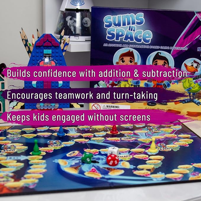Sums in Space - Addition and Subtraction Math Games for Kids 5-7 | Practice Addition, Subtraction, Odds, Evens, Greater than Less Than and Cooperative Strategy For Kindergarten and 1st Grade