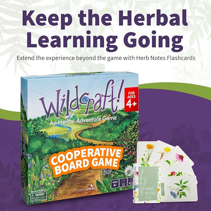 Wildcraft! Cooperative Board Game, Learn 25 Herbs, Family Game for Kids 4+ | Herbal Learning Game for Homeschool & Classroom Activities & More, Educational Board Game for Kids 4+ with Bonus Printables