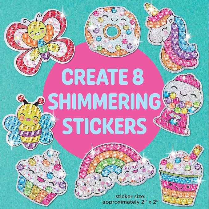 Creativity for Kids Big Gem Diamond Painting Stickers Mini Craft Kit: Create 8 Gem Art Stickers - DIY Kids Diamond Painting Kit, Unicorn Crafts for Girls, Screen Free Summer Activities (Ages 6+)