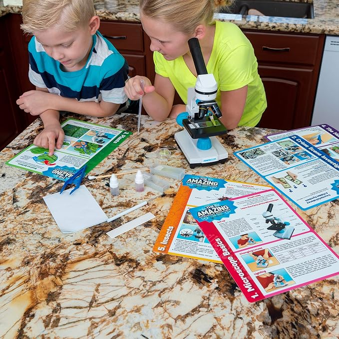 Omano Juniorscope Microscope for Kids – Microscope Kit for Kids 8+ for Science Microscope Experiments – Kids Microscope Kit that Encourage STEM Exploration – Beginner Microscope for Kids 8+