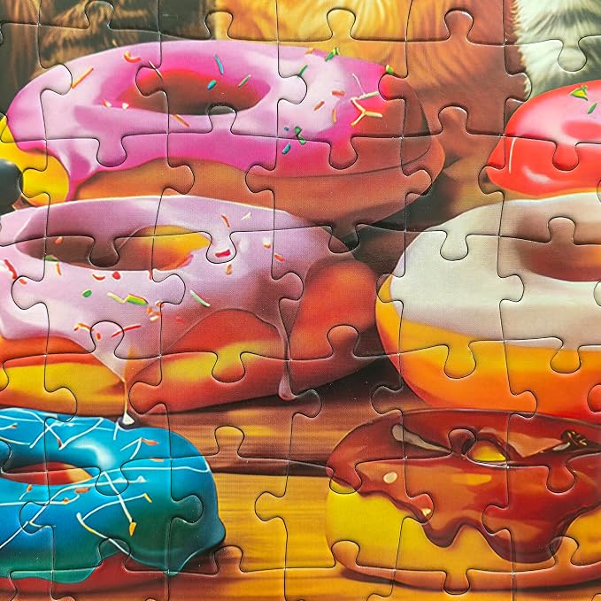 300 Piece Puzzles for Adults Kids Ages 6-8 8-12 - Kittens and Donuts | Gift for Kids