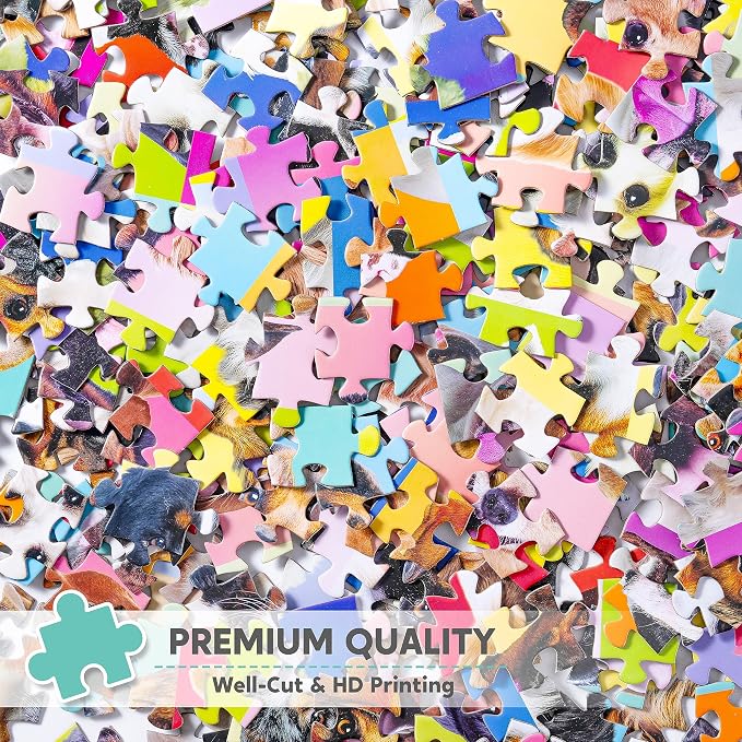 JOYIN 300 pcs Multicolor Dog Puzzles, Jigsaw Puzzle for Kids and Adults(27.6" x 19.7"), Puppy Theme Puzzles for Kids, Collection Gift Home Art Decor, Birthday Gift for Boys Girls 3 4 5 6 7 8