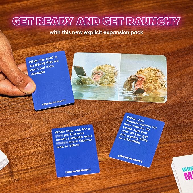 What Do You Meme? After Hours by Relatable, The Explicit Expansion Pack for Game Night, Board Games, Adult Games, and Party Games, Includes 100 Caption Cards to Play with Full-Sized Game