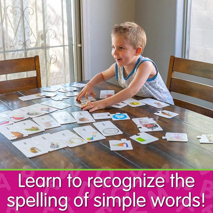 The Learning Journey: Match It! - First Words - 30 Piece Self-Correcting Words with Matching Images for Emerging Readers - Sight Words Puzzle for Kids Ages 3 and Up - Award Winning Toys , White
