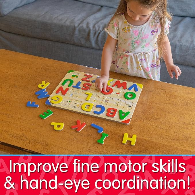 The Learning Journey: Lift & Learn ABC Puzzle - Alphabet Puzzles for Toddlers - Preschool Games & Activities for Children Ages 3-6 Years (26 Pieces)