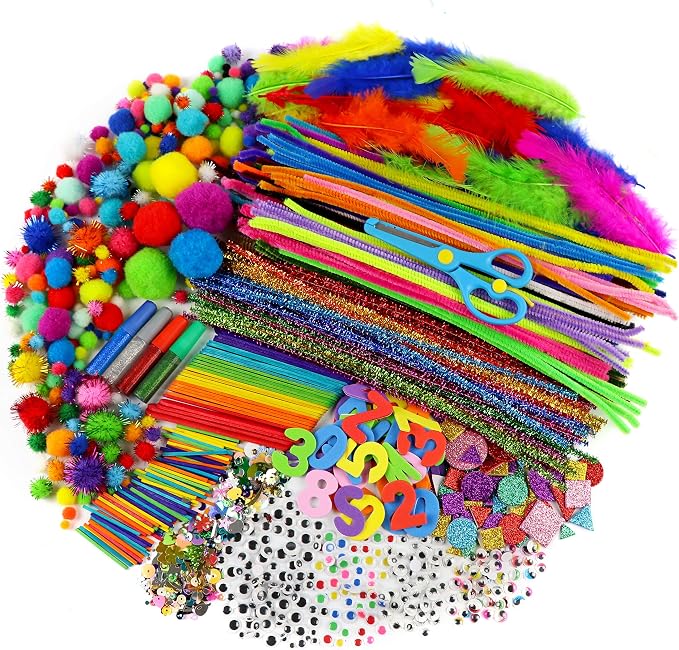Mega Arts and Crafts Supplies Kit for kids - Boys and Girls age 4 5 6 7 8 years old - Toddler Art Set Activity Materials Bag - Great for Preschool, kindergarten, and Homeschool DIY Crafting Projects
